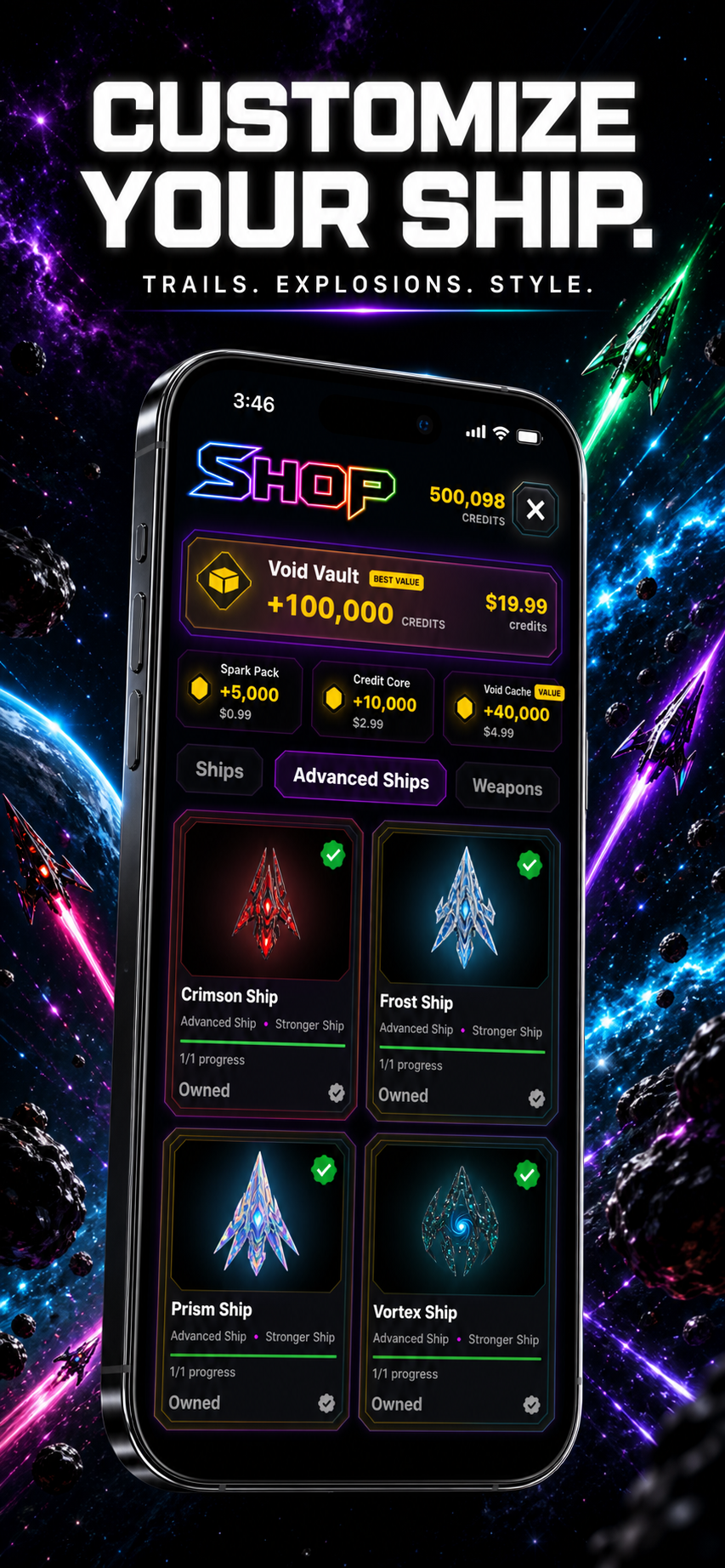 VoidShift Customize Your Ship promo